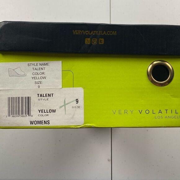 NIB Very Volatile Women’s Yellow 3.5” Heel Slip On Espadrille Sandals - Size 9 - Picture 4 of 11